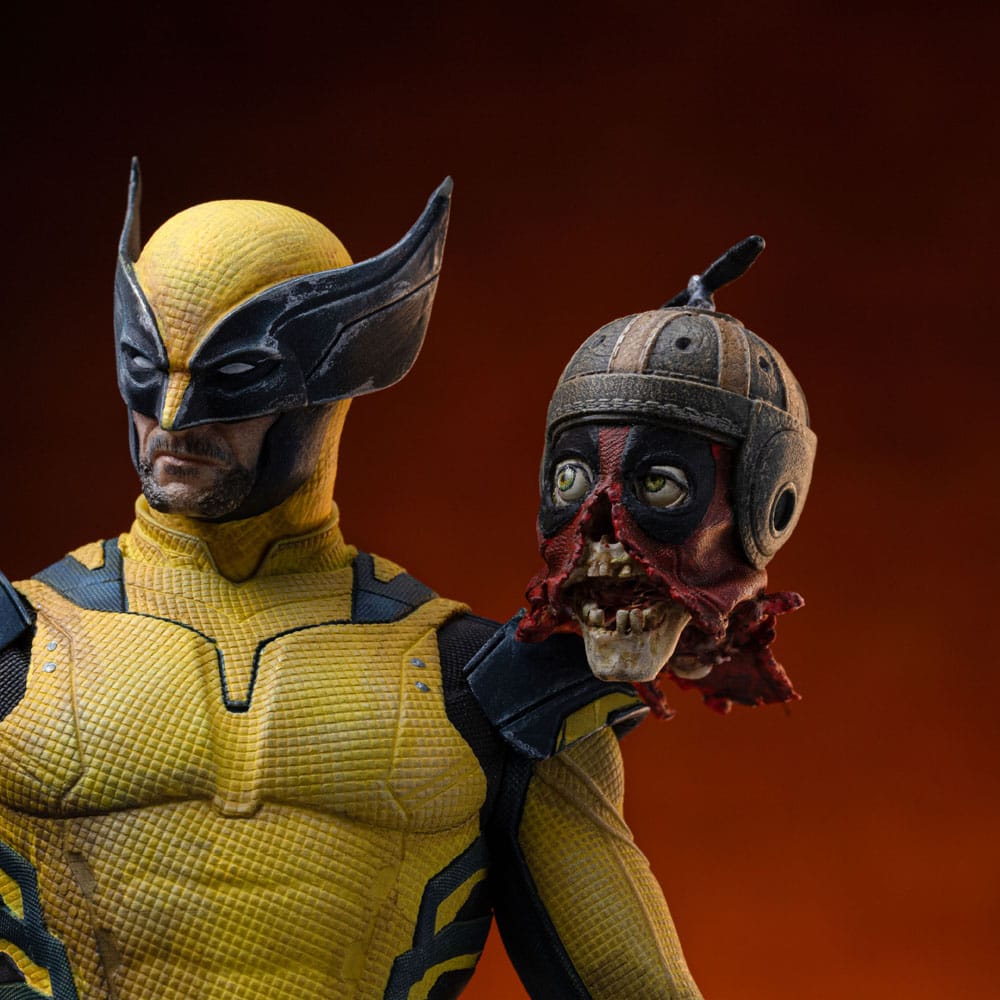 deadpool art scale wolverine and headpool statue ()