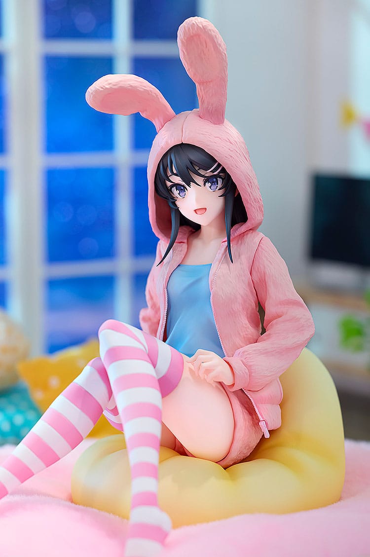rascal does not dream of a knapsack kid mai sakurajima hoodie look rabbit ears ver scale figure ()