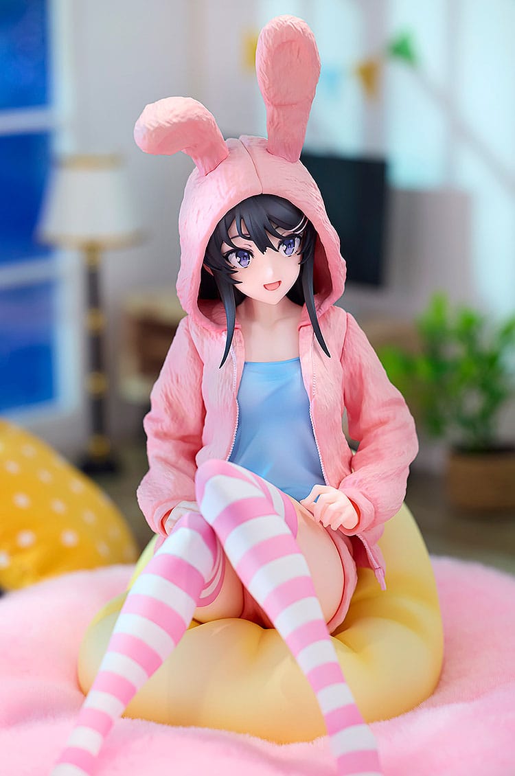 rascal does not dream of a knapsack kid mai sakurajima hoodie look rabbit ears ver scale figure ()