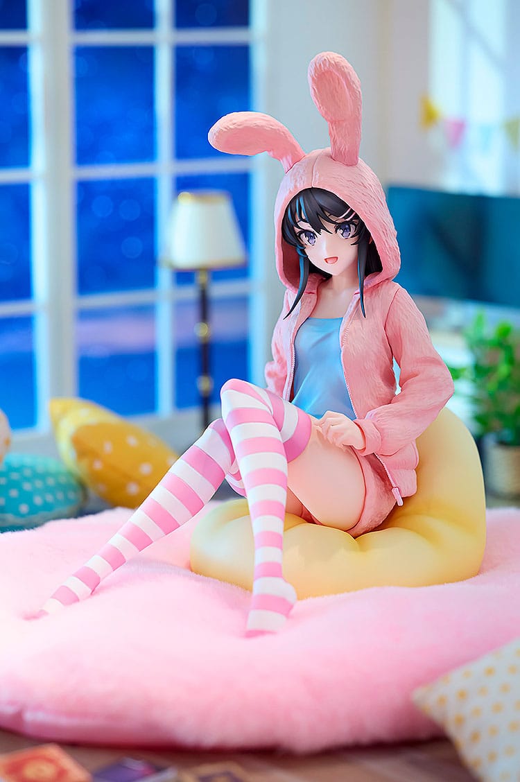 rascal does not dream of a knapsack kid mai sakurajima hoodie look rabbit ears ver scale figure ()