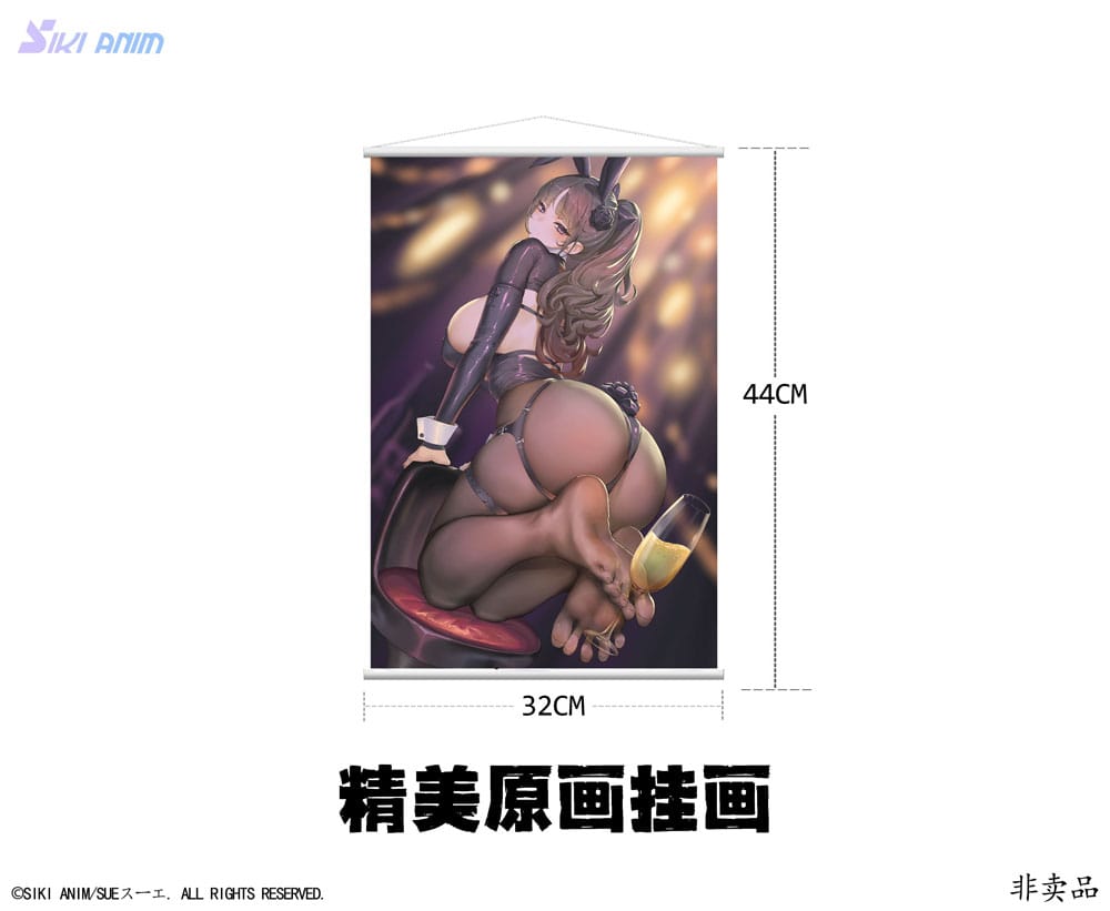 sue illustration champagne and bunny girl rose black stocking ver scale figure ()